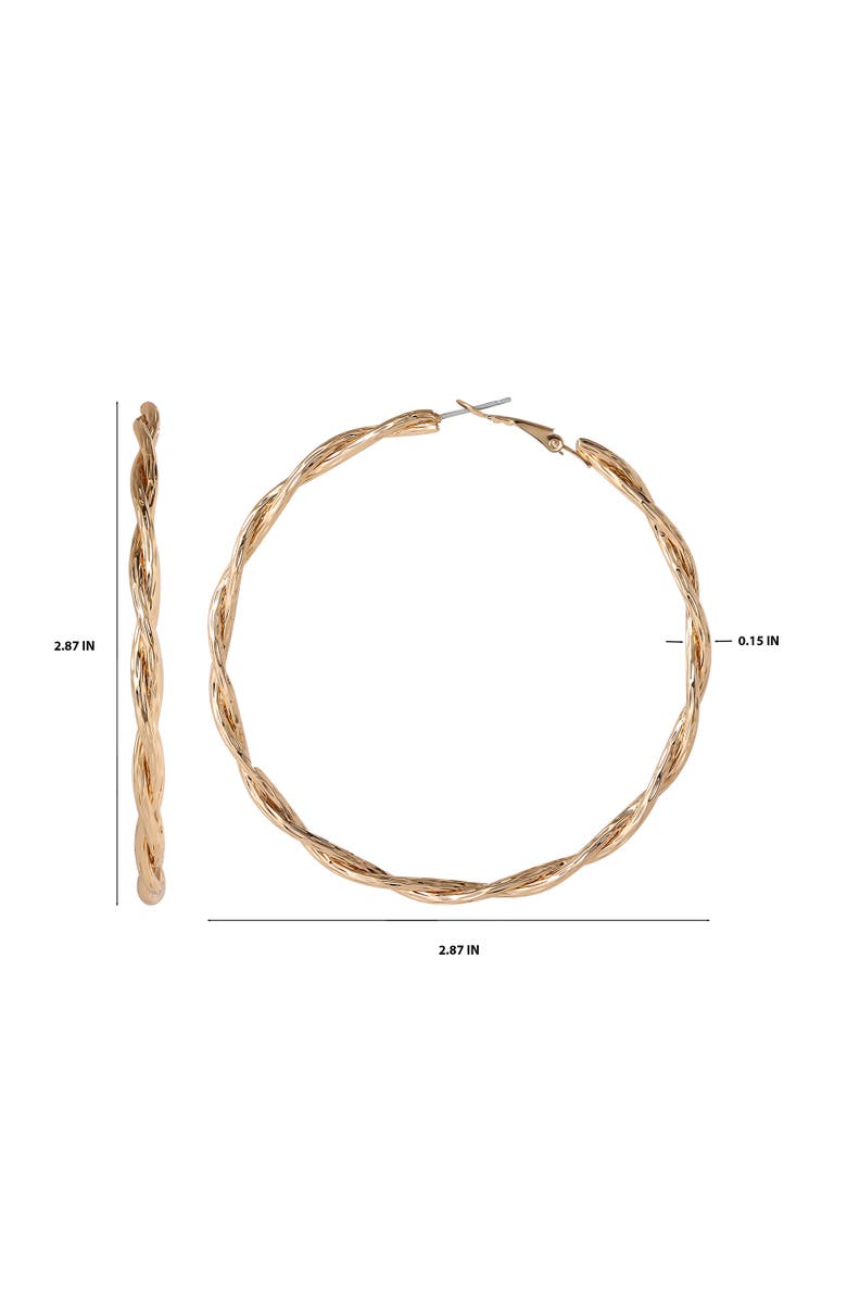 Jessica Simpson Light Gold Twist Hoop Earrings, Alternate, color, Gold