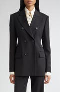 SPORTMAX Adamo Double Breasted Tailored Virgin Wool Blazer