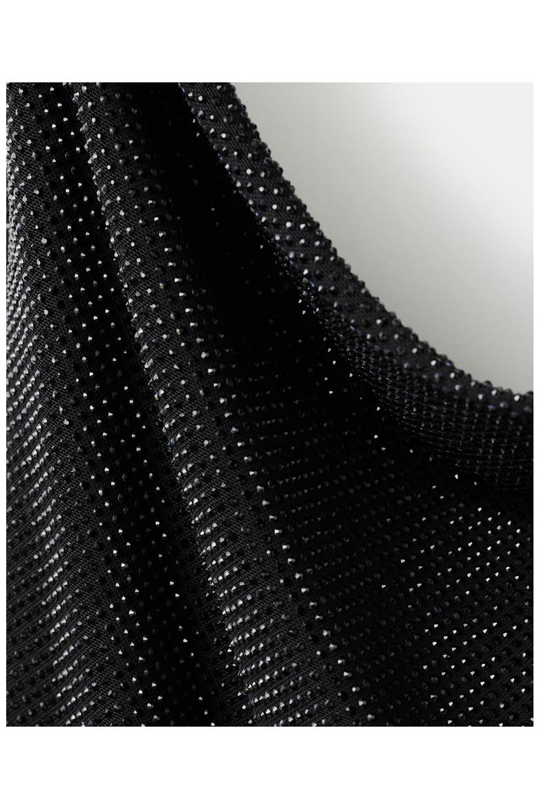 x Kaia Gerber Drape Crystal Halter Top, Alternate, color, BLACK