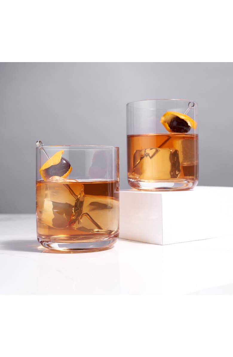 Viski Raye Crystal Whiskey Tumblers Set of 2, Alternate, color, Clear