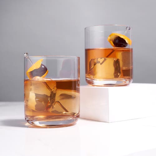Viski Raye Crystal Whiskey Tumblers Set Of 2 In Clear