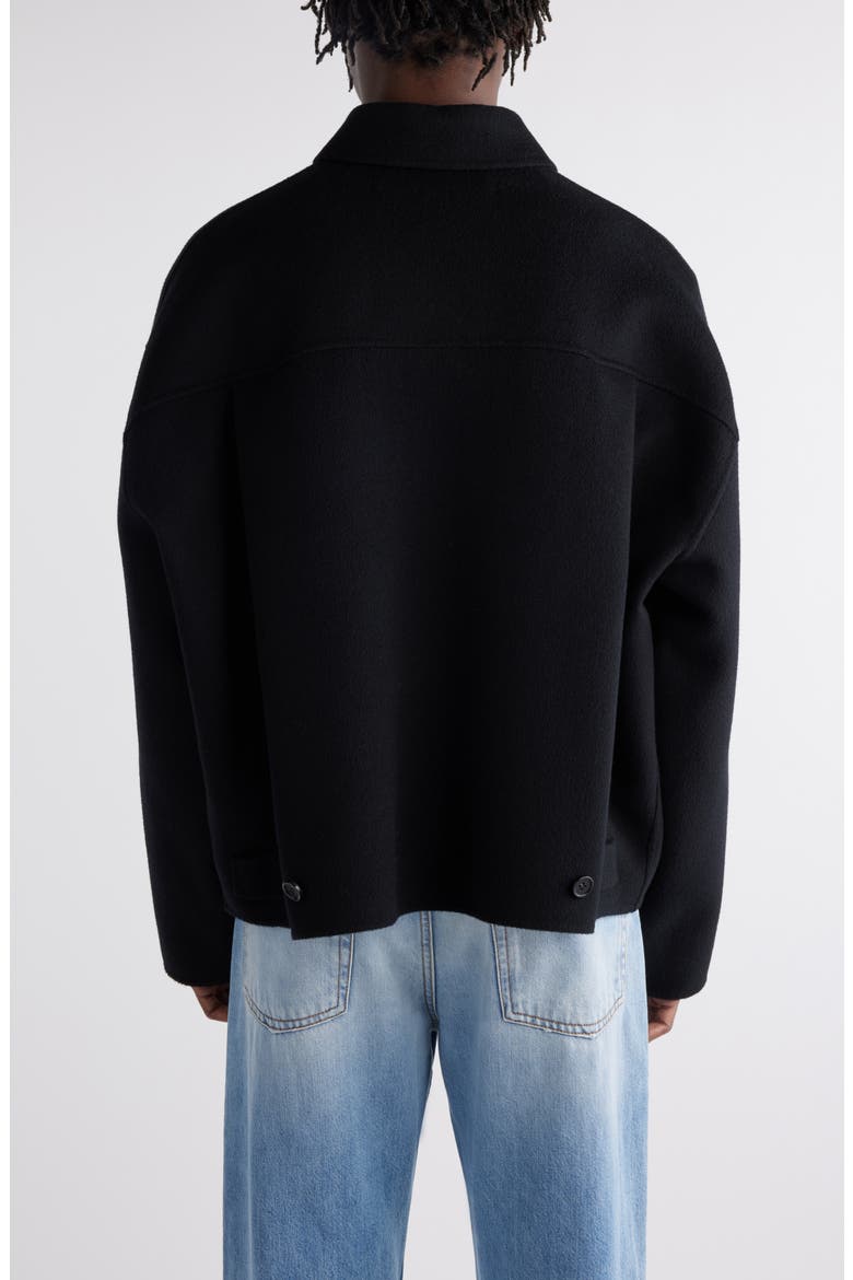 Relaxed Fit Double Face Wool Jacket, Alternate, color, BLACK
