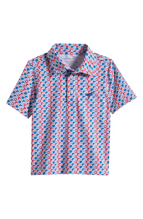 Kids' Baseball Check Print Polo (Toddler & Little Kid)