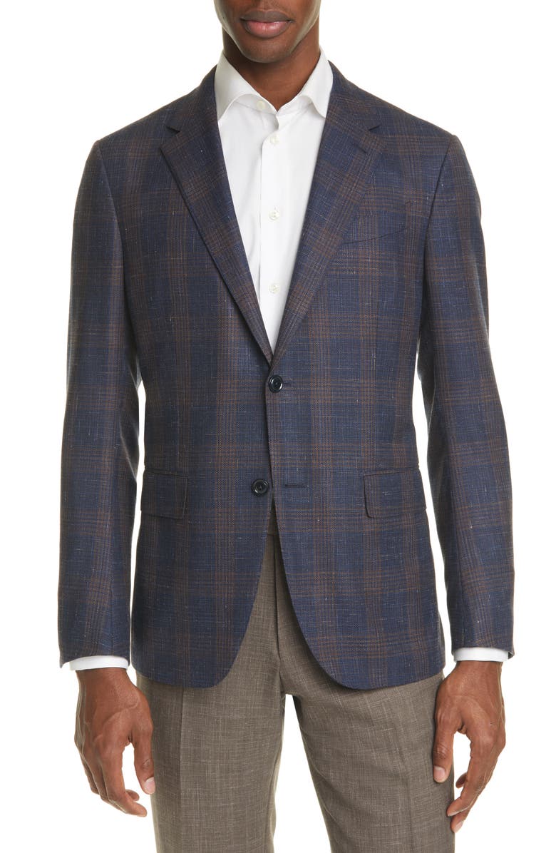 ZEGNA Milano Easy Classic Fit Plaid Sport Coat, Main, color,