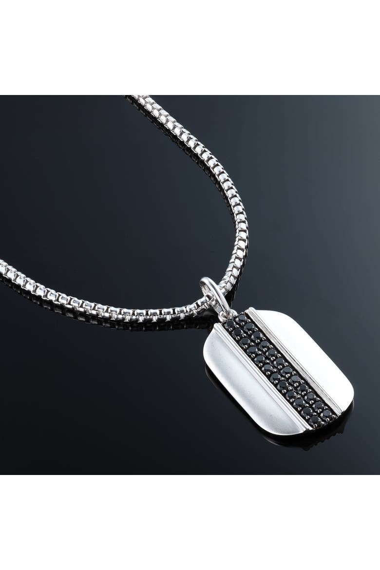 Sora 1 CT Pavé Black Spinel Pendant 925 Silver, Alternate, color, Sterling Silver