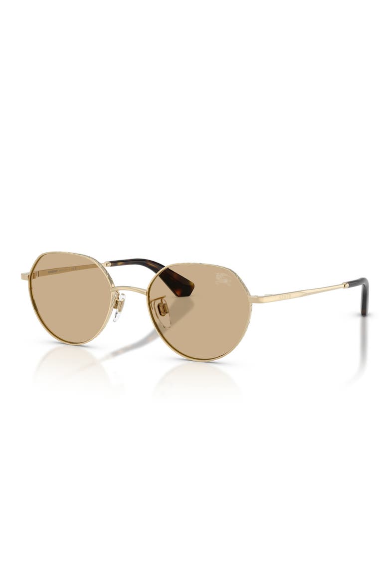 51mm Round Sunglasses, Alternate, color, LIGHT GOLD / DARK BROWN