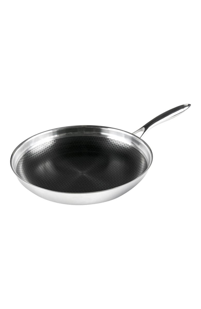 FRIELING Black Cube 12-1/2 Inch Stainless/Nonstick Hybrid Fry Pan, Main, color, Silver