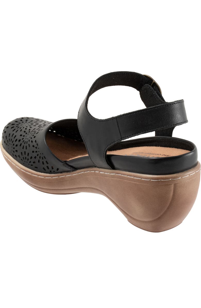 SoftWalk<sup>®</sup> Mabelle Perf Ankle Strap Platform Wedge Clog, Alternate, color, Black