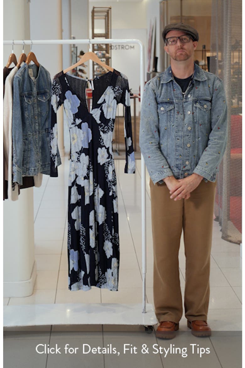 Calla Floral Long Sleeve Knit Midi Dress video