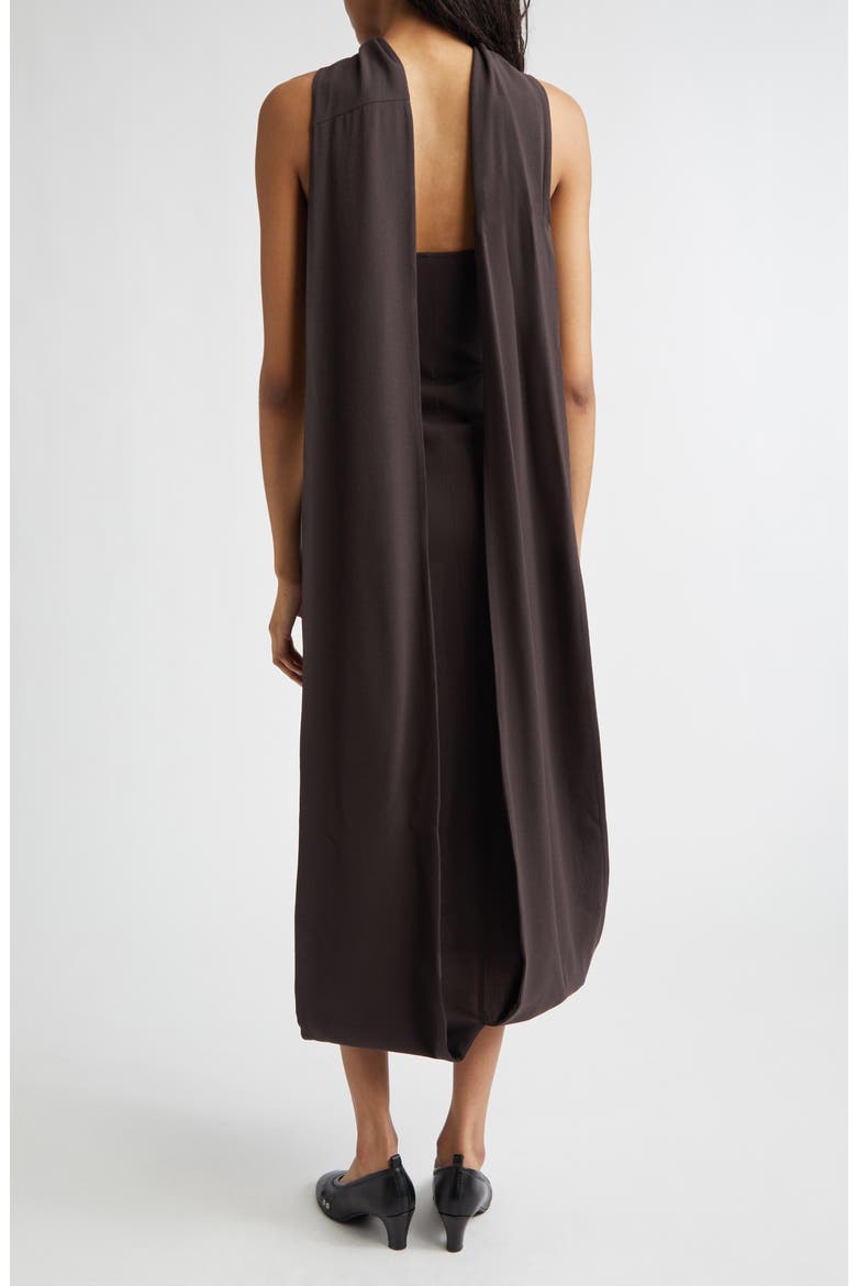 Alberch Strapless Wool Blend Dress with Attached Scarf, Alternate, color, GREY