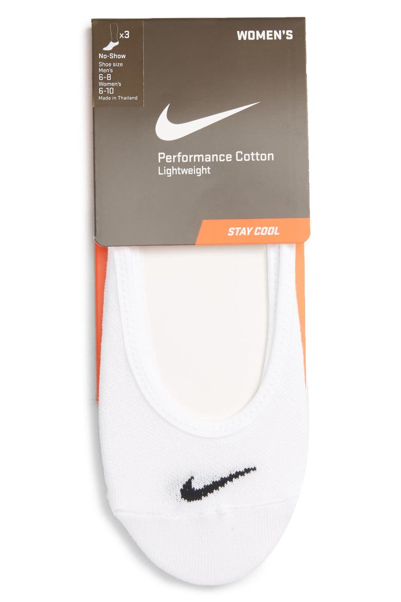 3-Pack No-Show Socks, Alternate, color, WHITE/BLACK