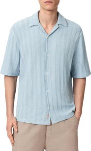 AllSaints Trace Textured Cotton Camp Shirt