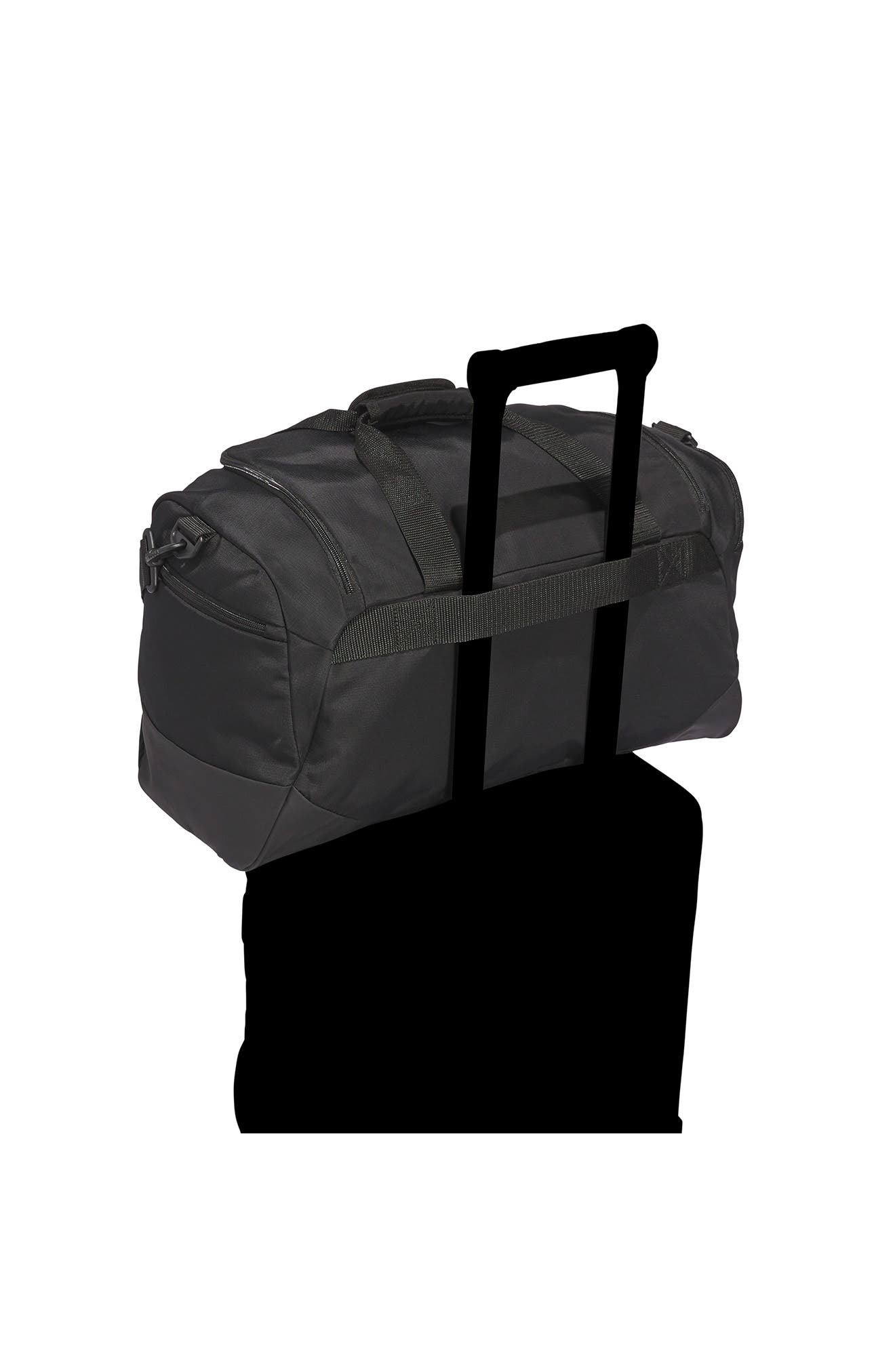 adidas Small Defender 5 Ripstop Duffle Bag, Alternate, color, Black/Silver Metallic