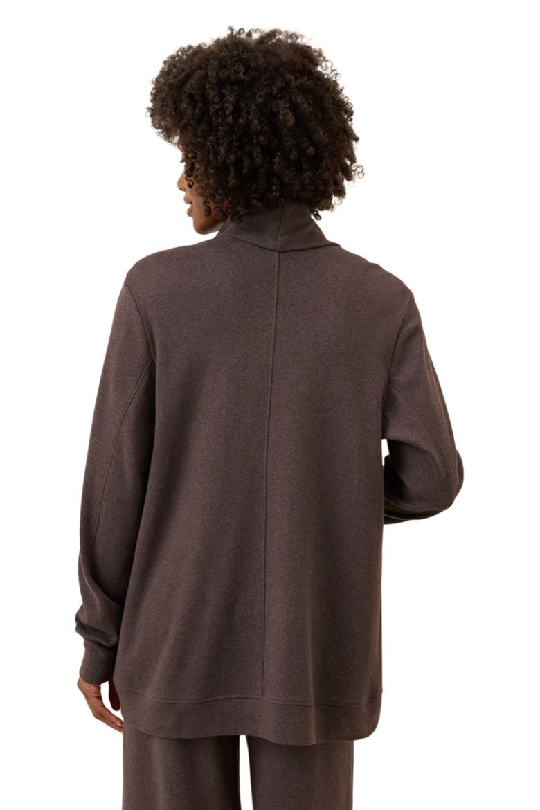 Airplane Short Drape Cardigan, Alternate, color, Chocolate Heather