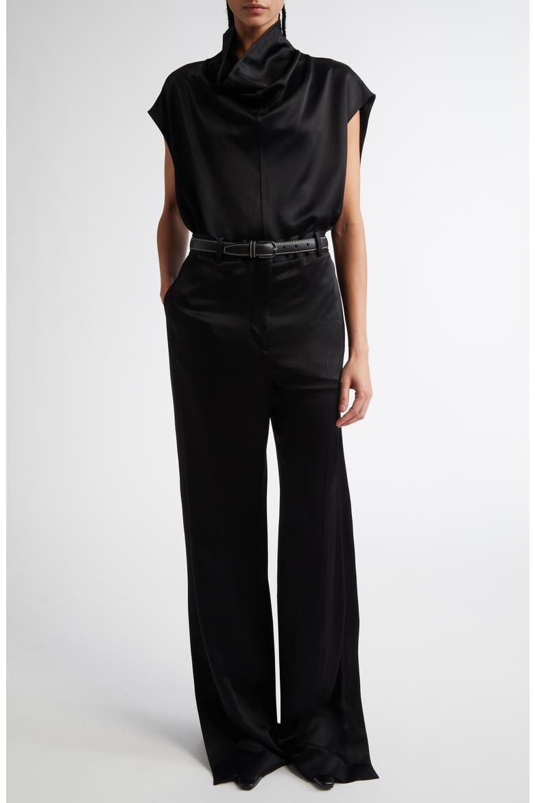 Sleeveless Funnel Neck Top, Alternate, color, BLACK