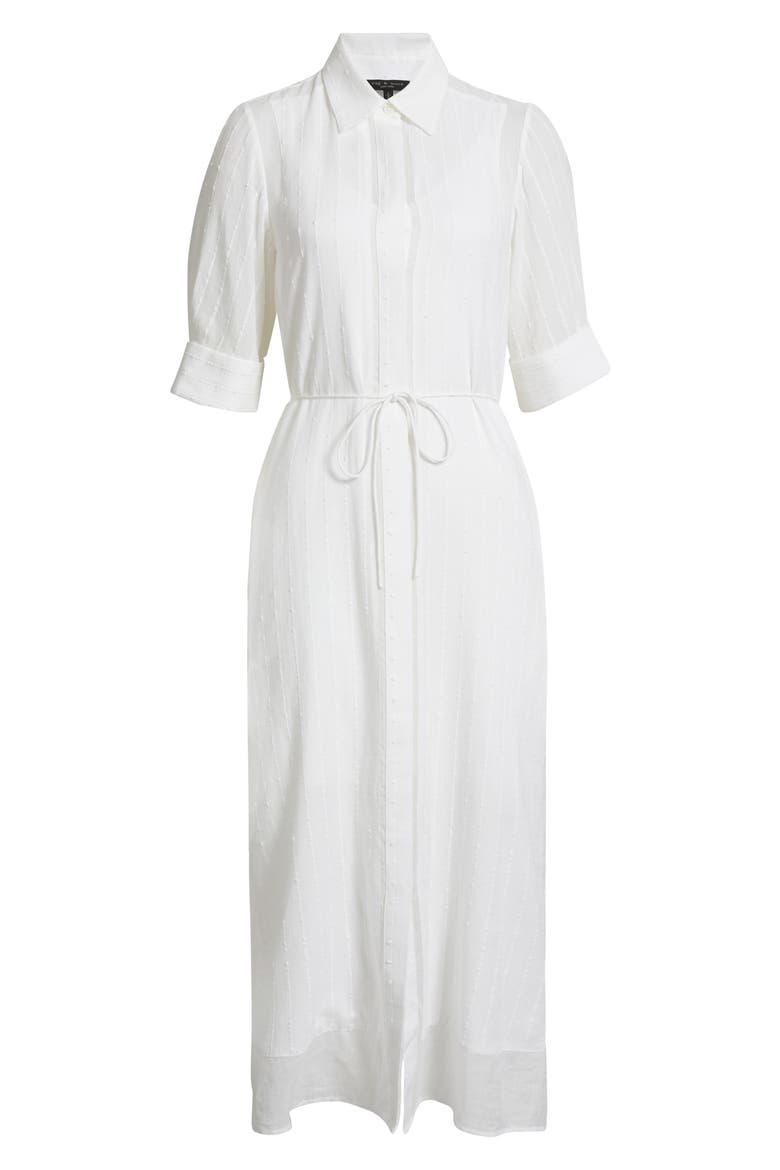 Lucy Texture Stripe Shirtdress, Alternate, color, WHITE
