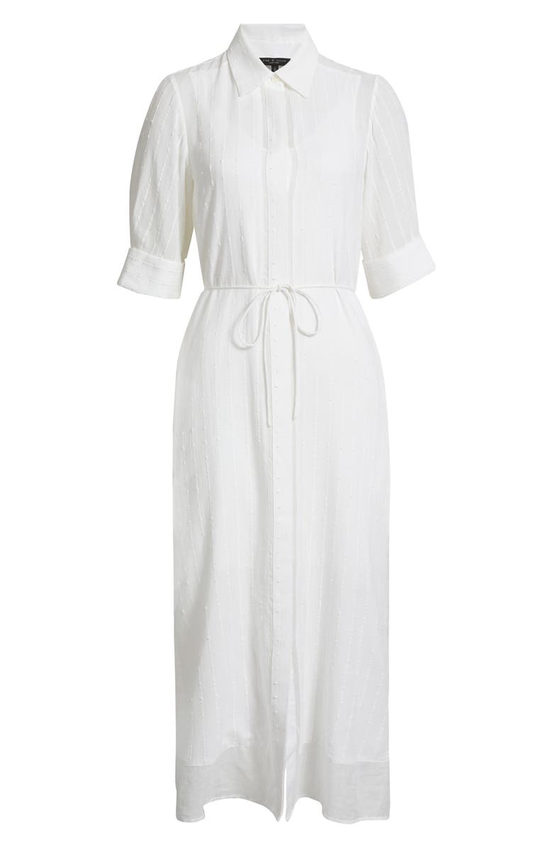 rag & bone Lucy Texture Stripe Shirtdress, Alternate, color, White
