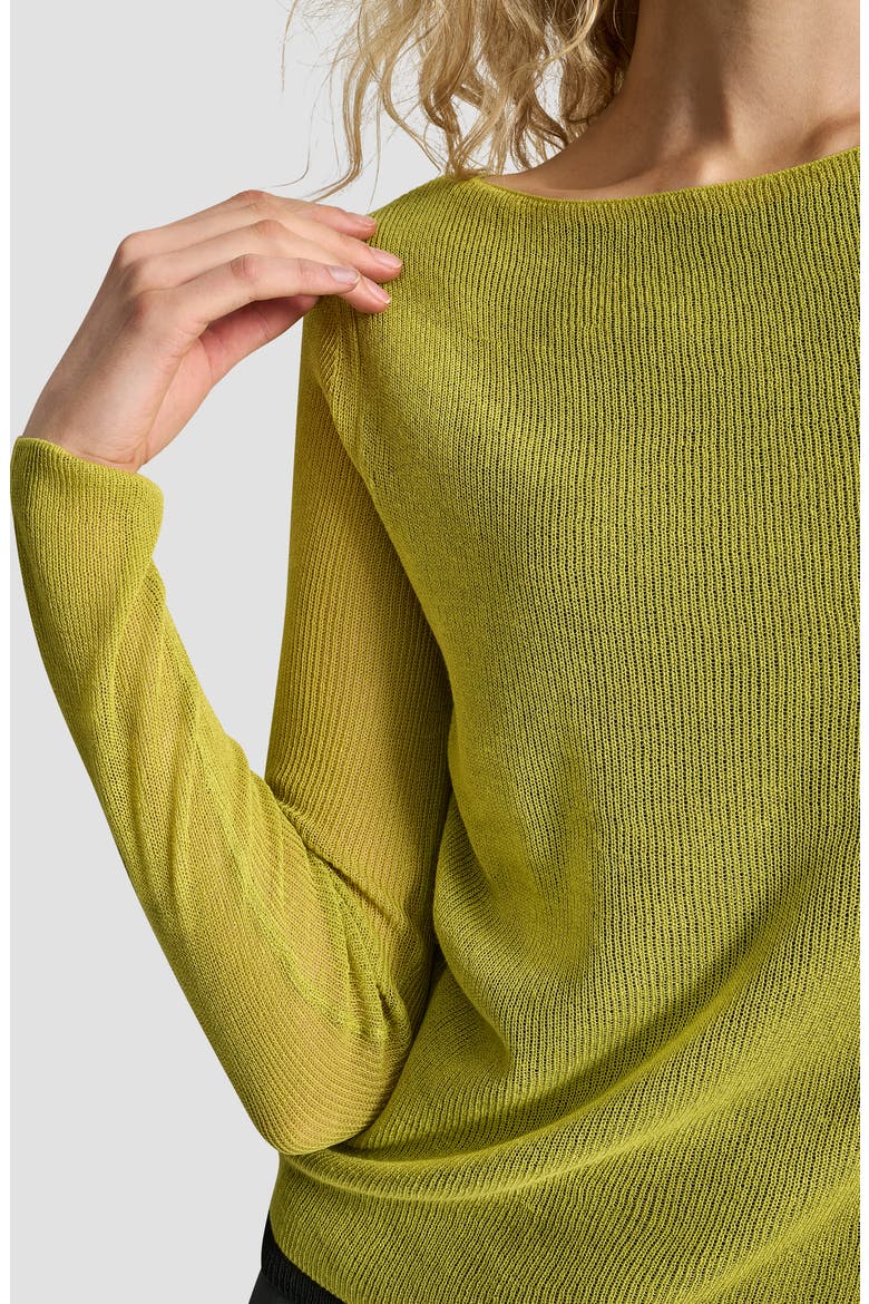 Double Layer Boat Neck Sweater, Alternate, color, CITRONELLA/ BLACK