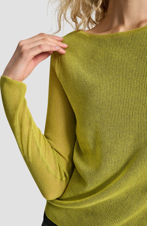 Dkny Double Layer Boat Neck Sweater In Green