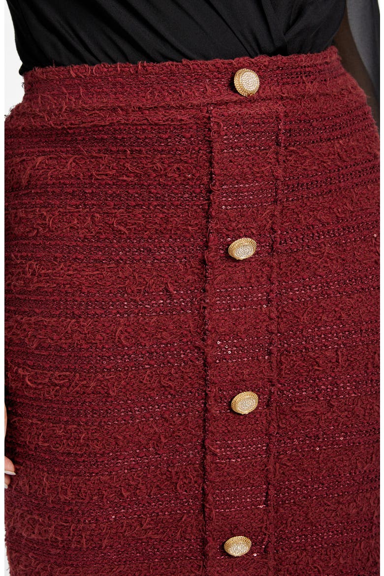Clara Knit Pencil Skirt, Alternate, color, RED