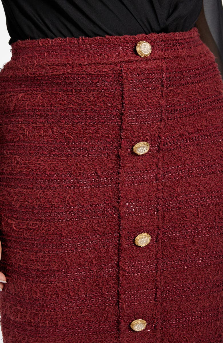 Marciano Clara Knit Pencil Skirt, Alternate, color, Red