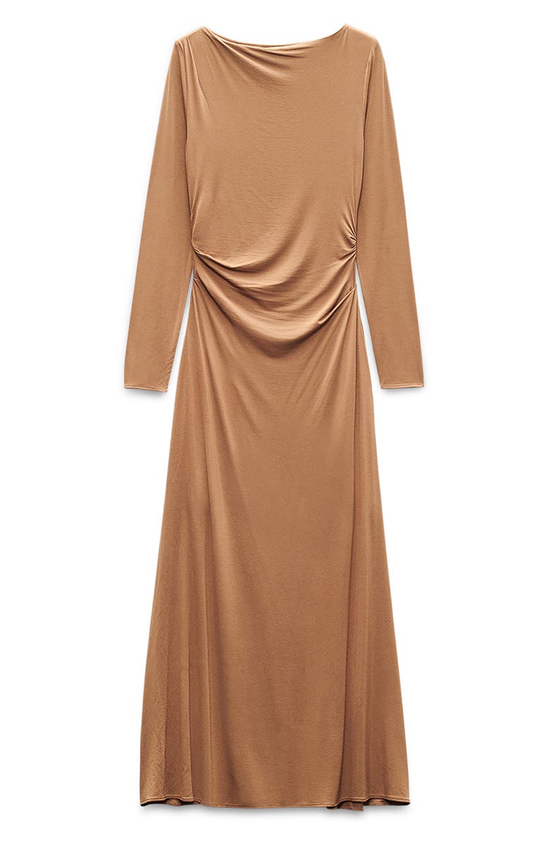 rag & bone Luca Asymmetric Drape Long Sleeve Maxi Dress, Alternate, color, Khaki