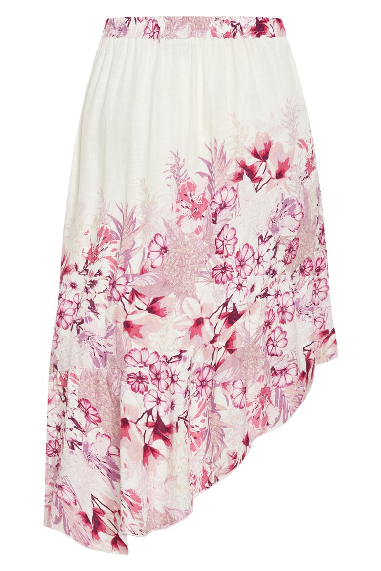 Isabella Border Asymmetric Skirt, Alternate, color, SWEET