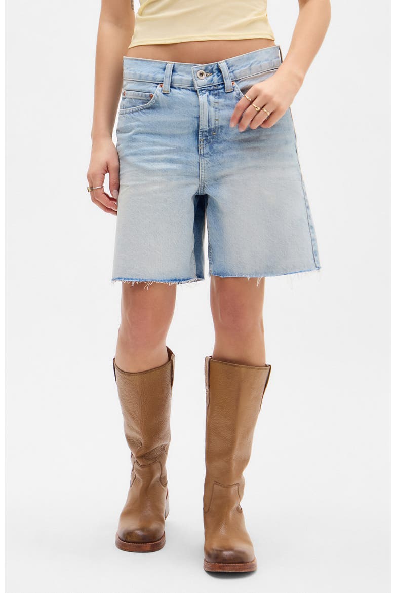 Harden High Waist Denim Shorts, Main, color, LIGHT VINTAGE