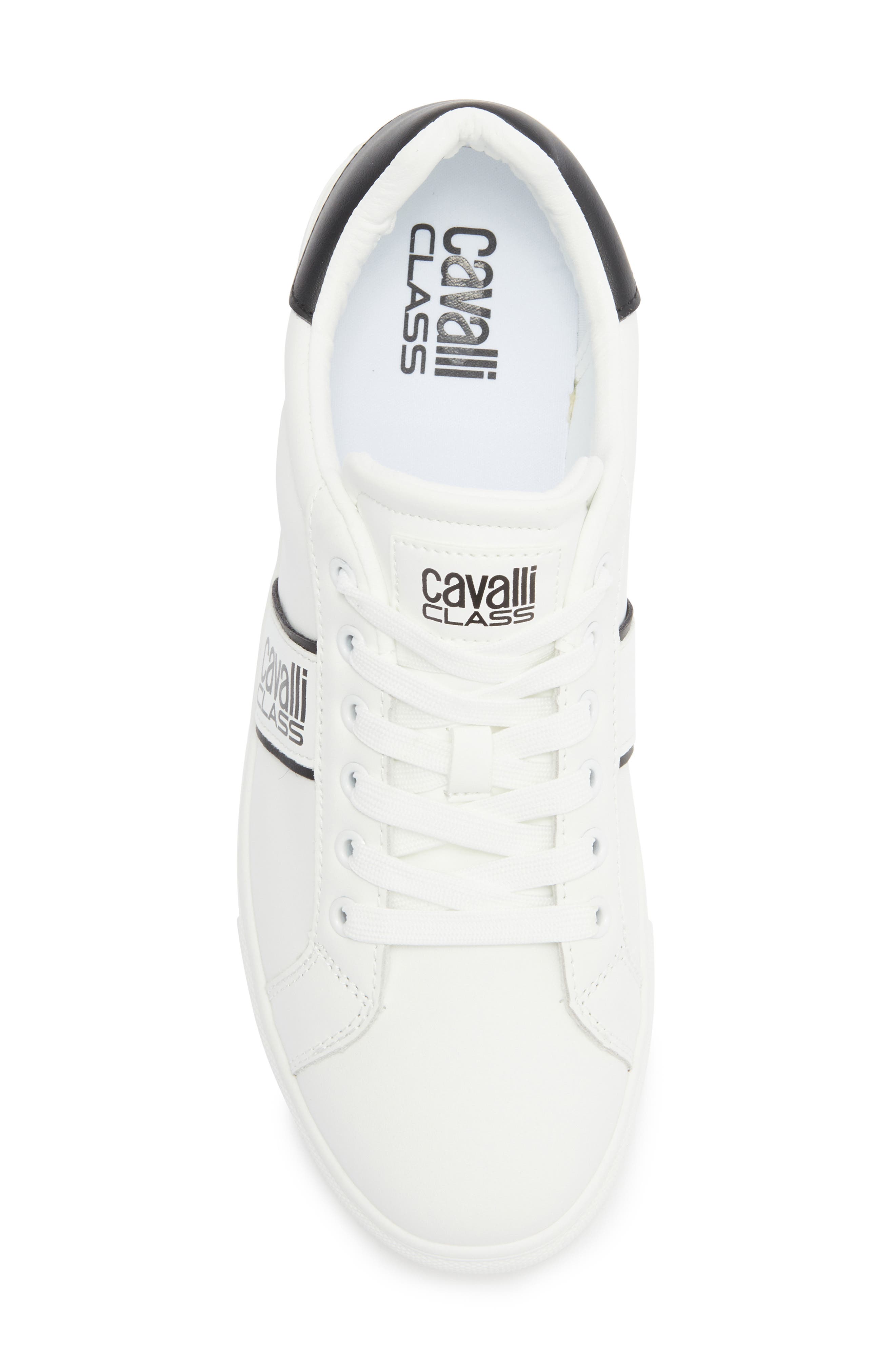 Roberto Cavalli Class Sneaker, Alternate, color, White/ Black