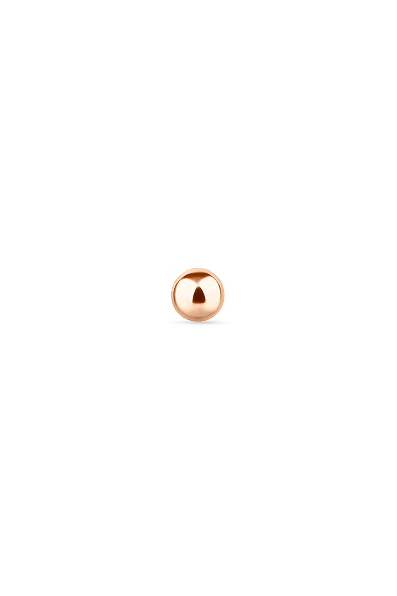 Ball Single Threaded Stud Earring, Alternate, color, ROSE GOLD