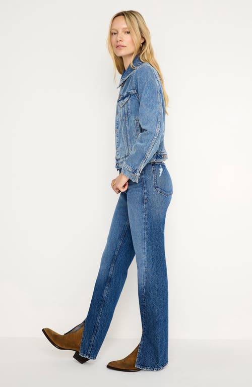 GOOD AMERICAN GOOD AMERICAN GOOD ICON TWISTED SLIT HEM HIGH WAIST STRAIGHT LEG JEANS