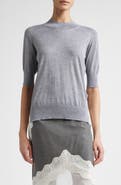 Jil Sander Seamless Short Sleeve Cashmere, Wool & Silk Sweater