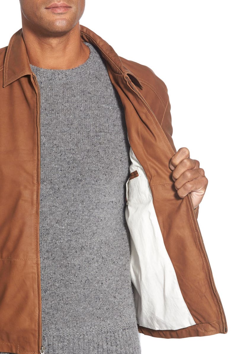 Missani Le Collezioni Missani Le Collezioni Lambskin Leather Jacket, Alternate, color, 