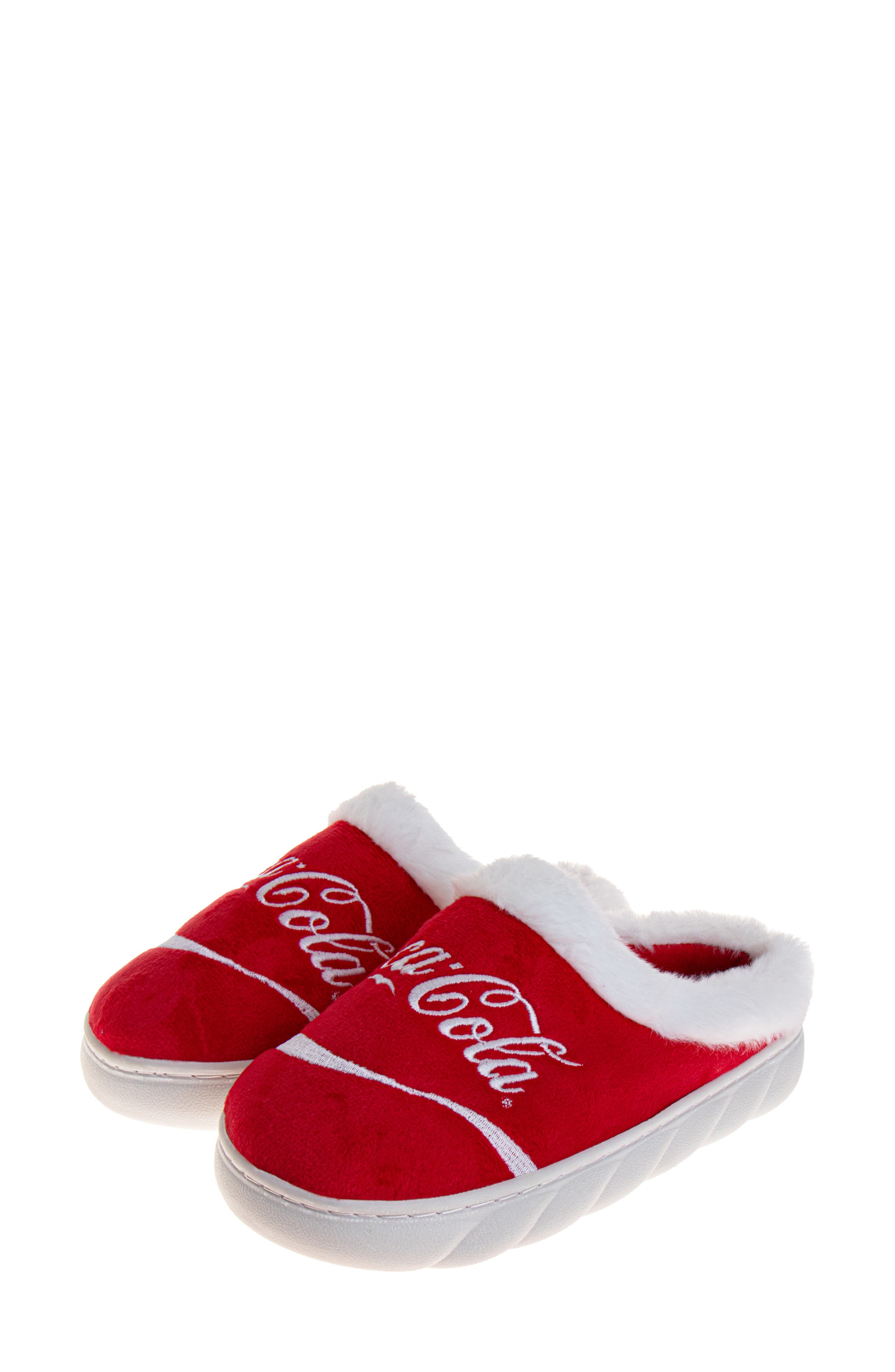 JOSMO Coca-Cola<sup>®</sup> Faux Fur Trim Slipper, Alternate, color, Red White