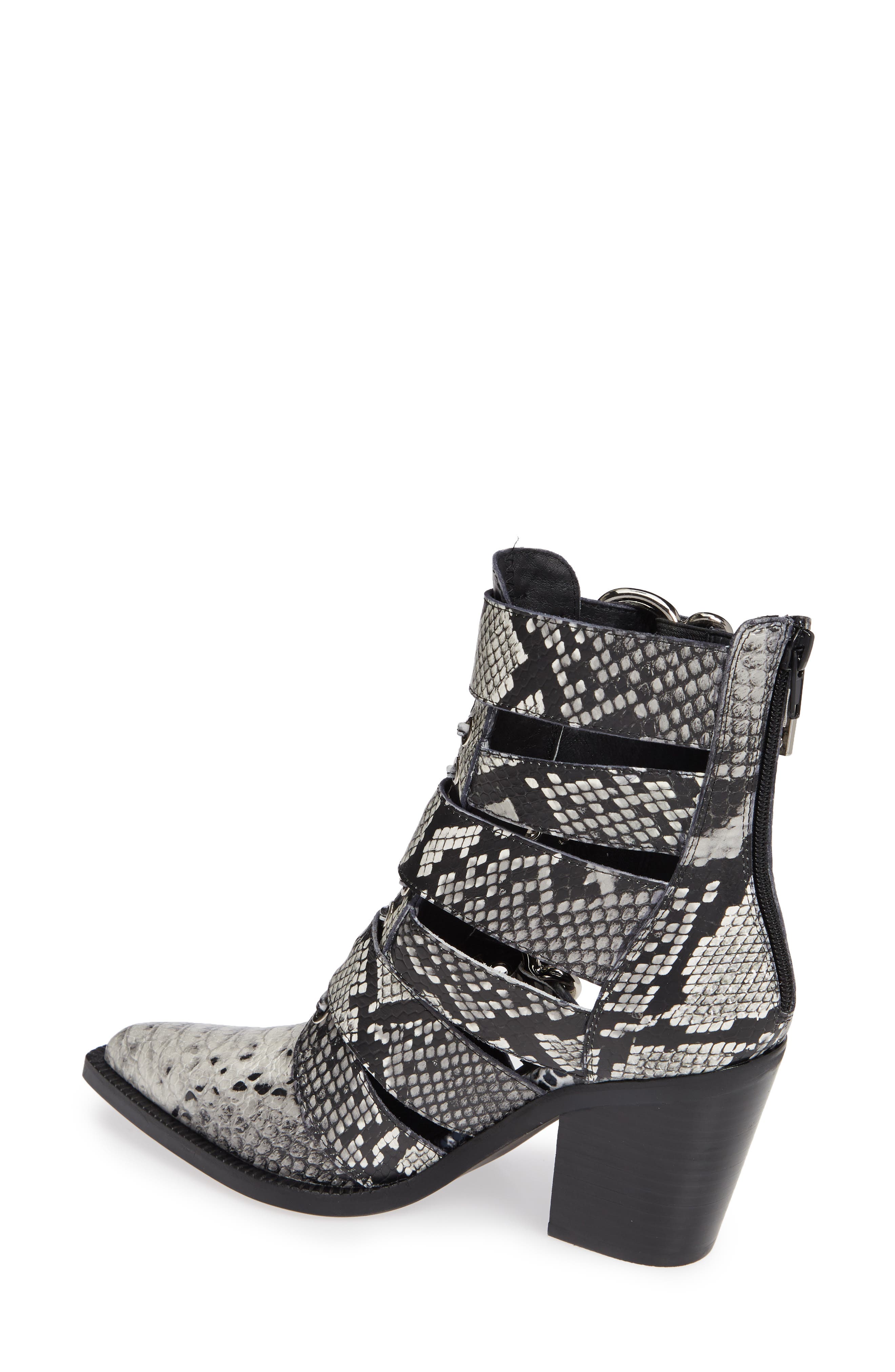 Caceres Bootie, Alternate, color, BLACK WHITE SNAKE PRINT
