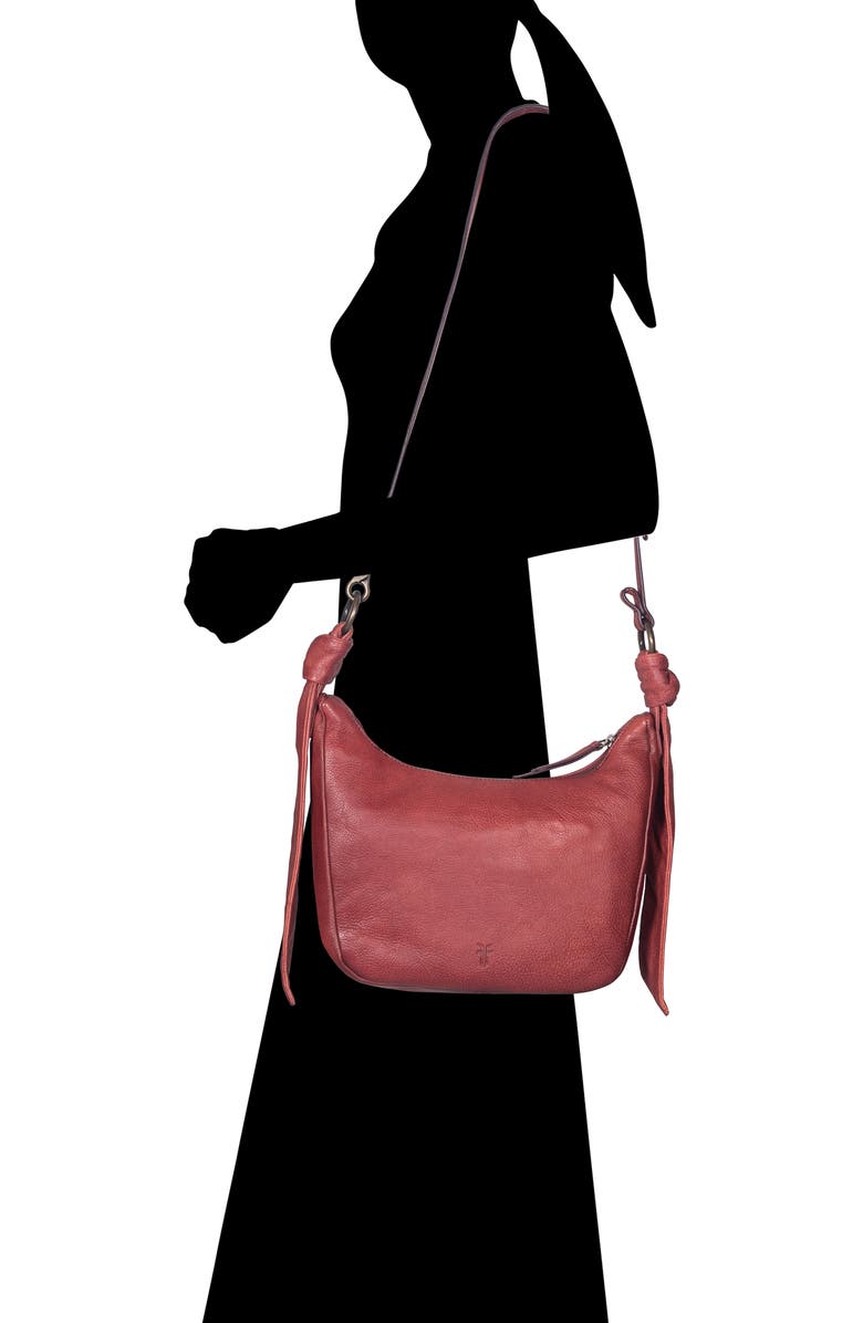 Frye Nora Knotted Leather Crossbody Strap, Alternate, color, Burgundy