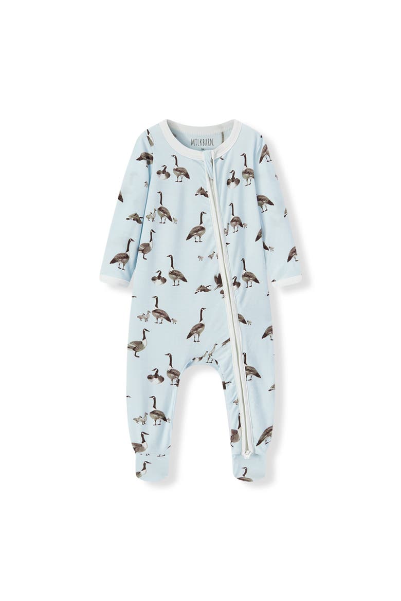Luxe Stretch Zipper Footed Romper, Main, color, Goose
