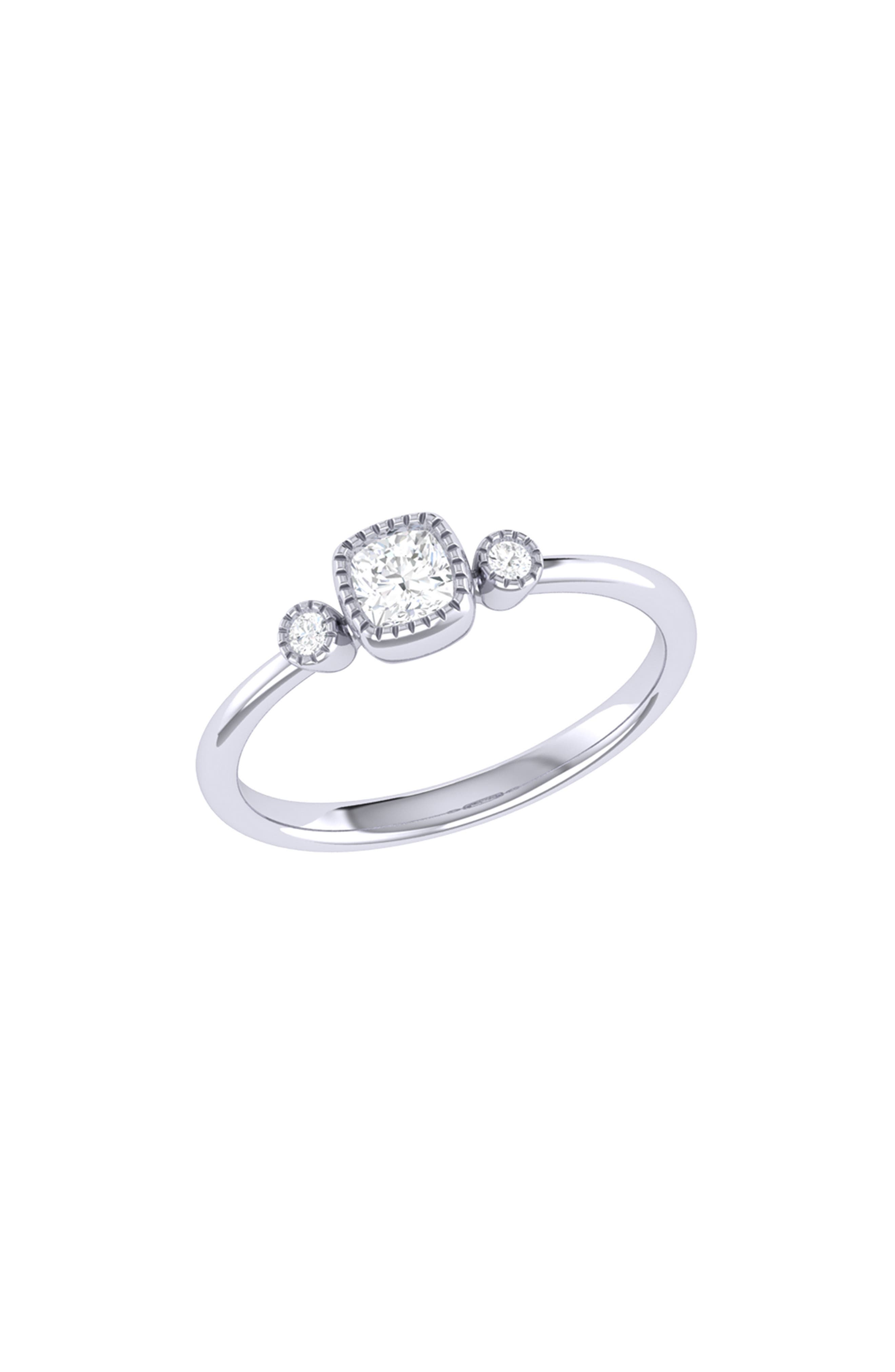 LuvMyJewelry La Vie Cushion Cut Diamond Ring - 0.11ct.