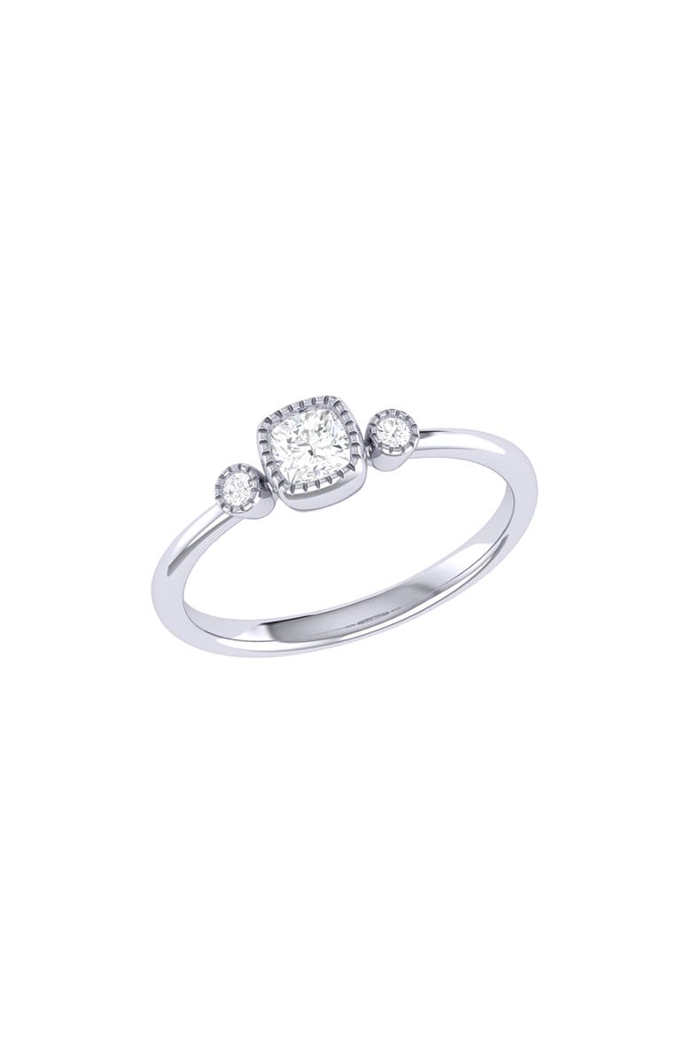 LuvMyJewelry La Vie Cushion Cut Diamond Ring - 0.11ct., Main, color, 14K White Gold