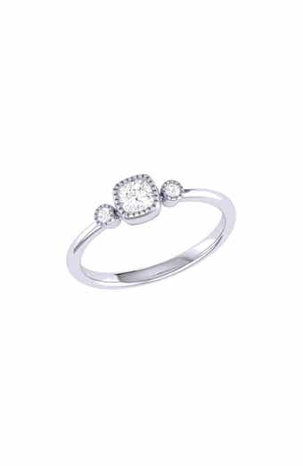 LuvMyJewelry La Vie Cushion Cut Diamond Ring - 0.11ct.