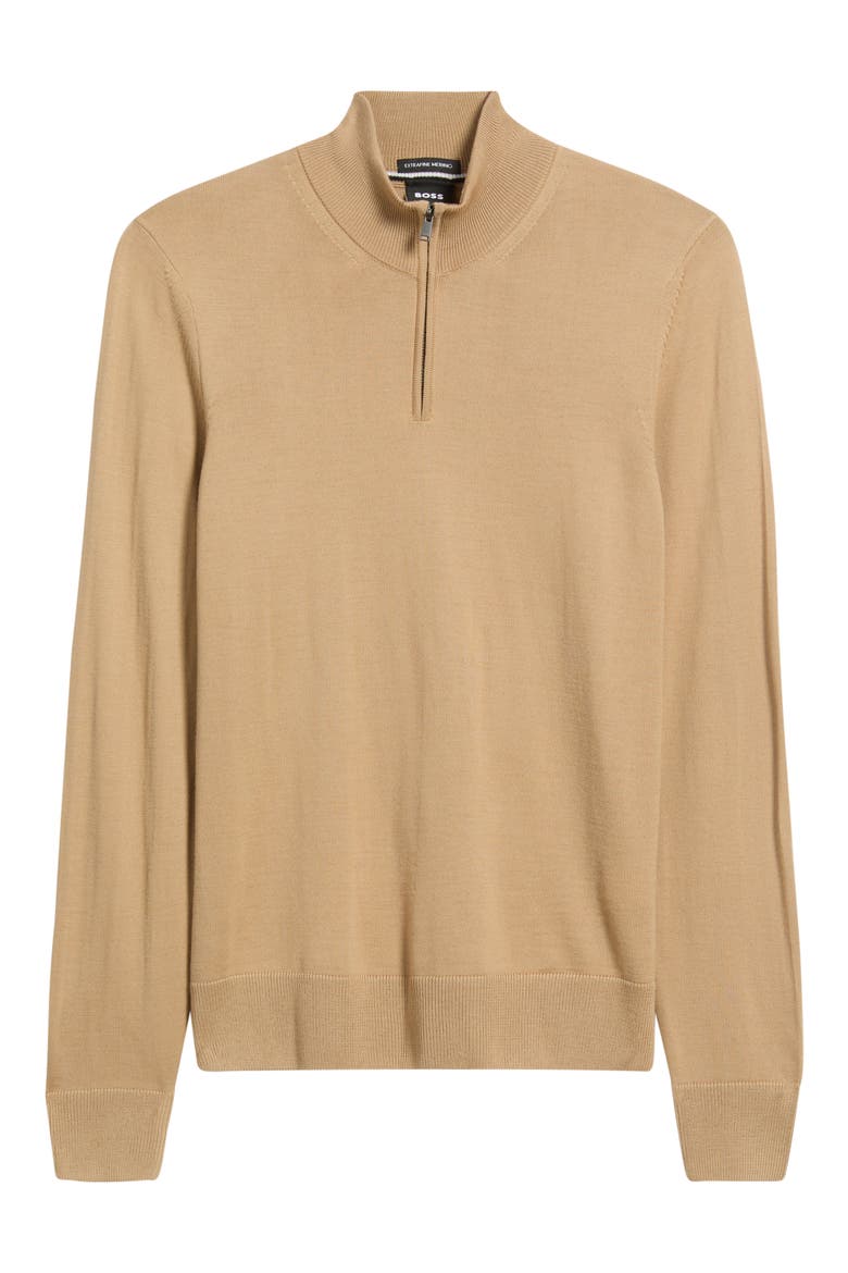 Ebenji Wool Quarter Zip Sweater, Main, color, MEDIUM BEIGE