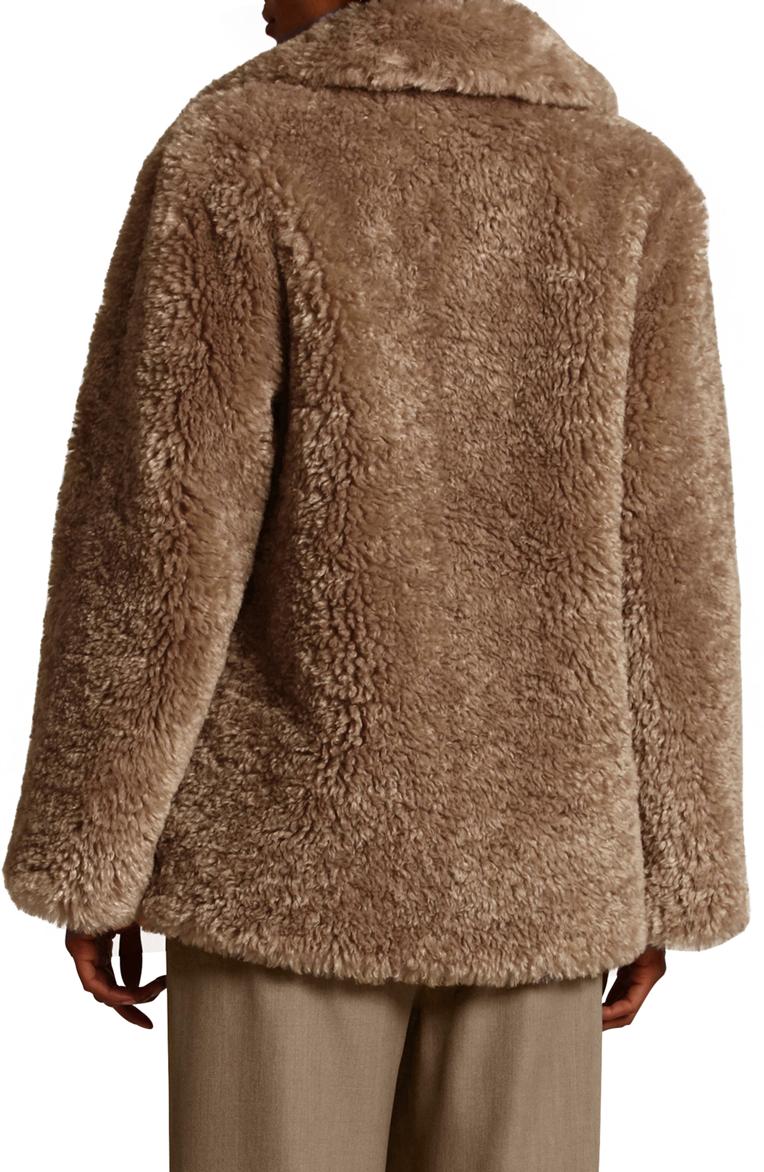 Notched Collar Faux Fur Coat - image 2
