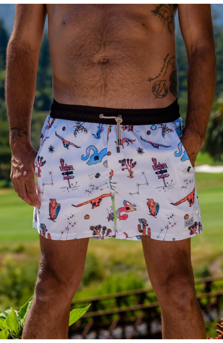 Baja Llama Dangerous Desert - Stretch Swimsuit, Alternate, color, Tan