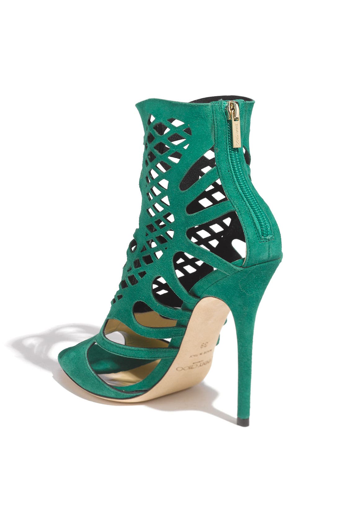 'Imogen' Caged Sandal, Alternate, color, EMERALD SUEDE