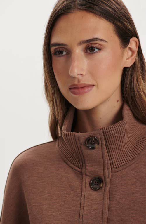 Varley Sabrina Doublesoft® Button-up Sweatshirt In Brown