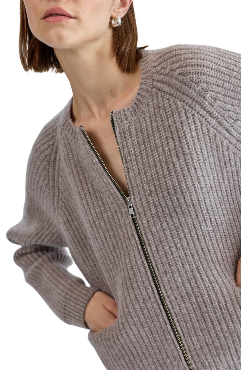 Almina Concept Knit Zip Up Cardigan, Alternate, color, 