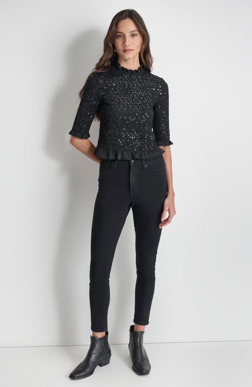 DKNY JEANS DKNY JEANS SMOCKED SEQUIN TOP
