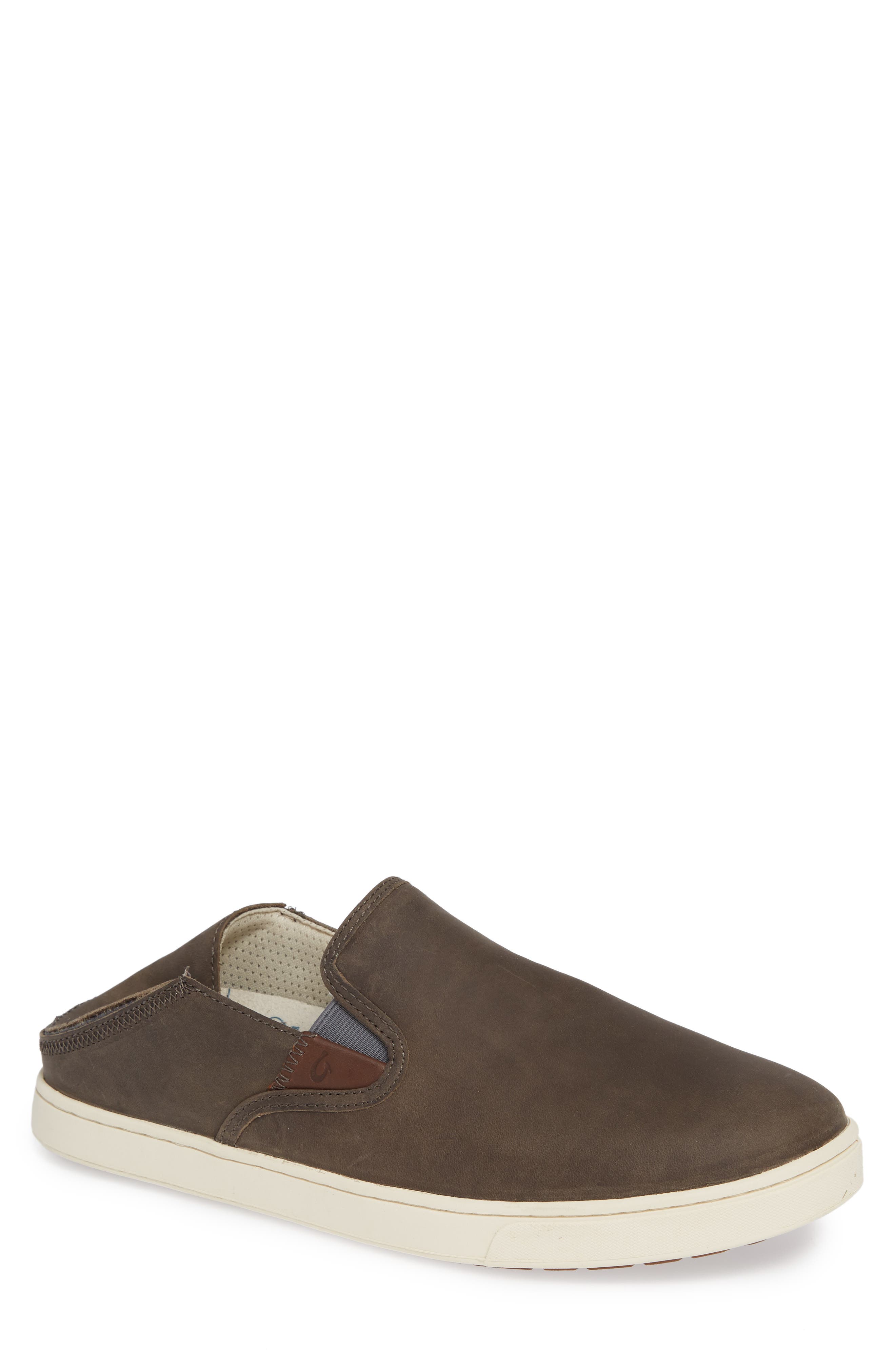Kahu 'Ili Collapsible Sneaker, Main, color, CHARCOAL/ BONE LEATHER