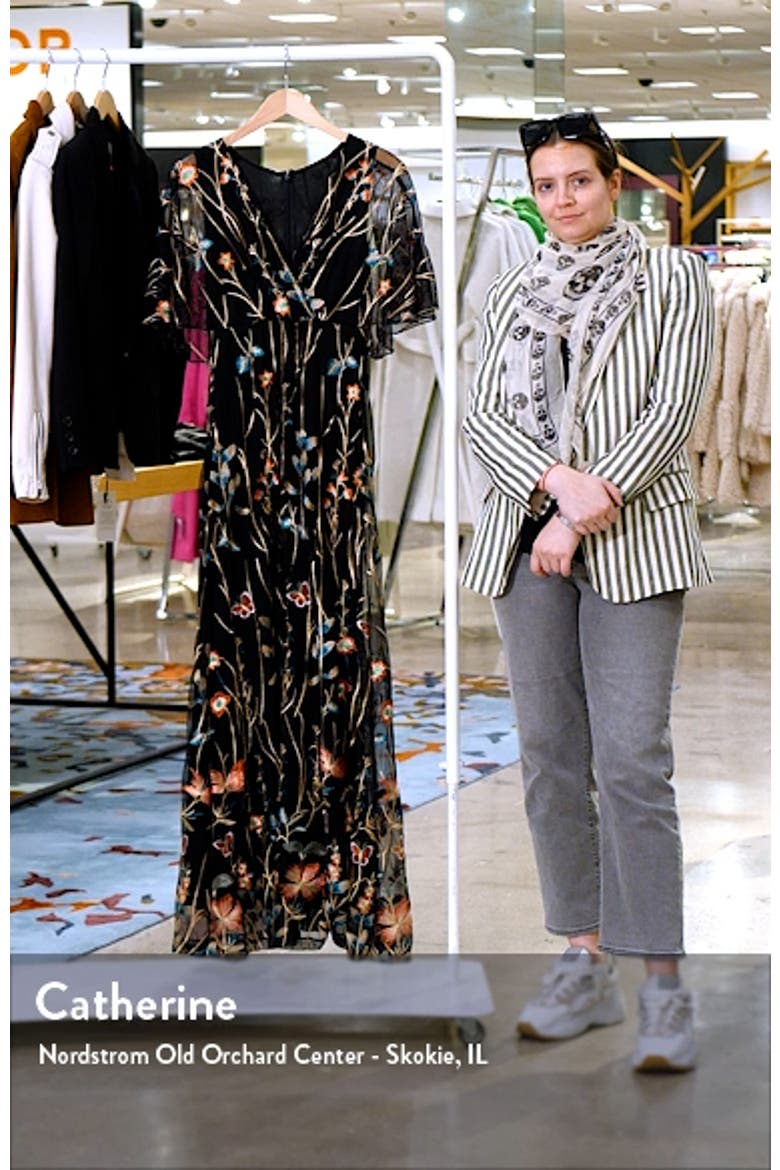 Embroidered Elegance Evening Gown with Sleeves video