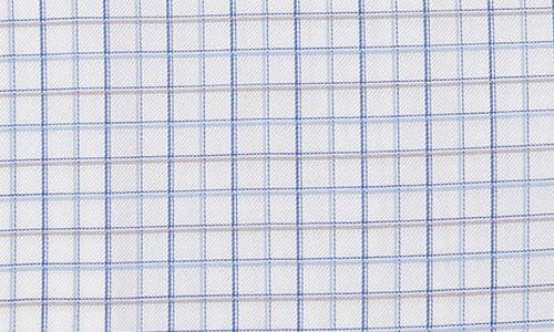 David Donahue Regular Fit Twill Windowpane Dress Shirt In Blue